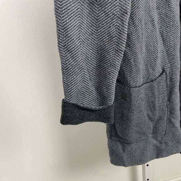 BENEDETTA B Size Medium Italy  Cardigan Sweater Herringbone Wool Cashmere Gray - Picture 5 of 9